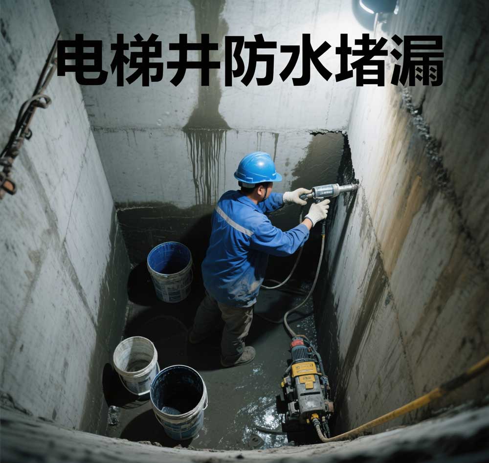 电梯井防水堵漏，诸暨专业电梯井漏水维修公司